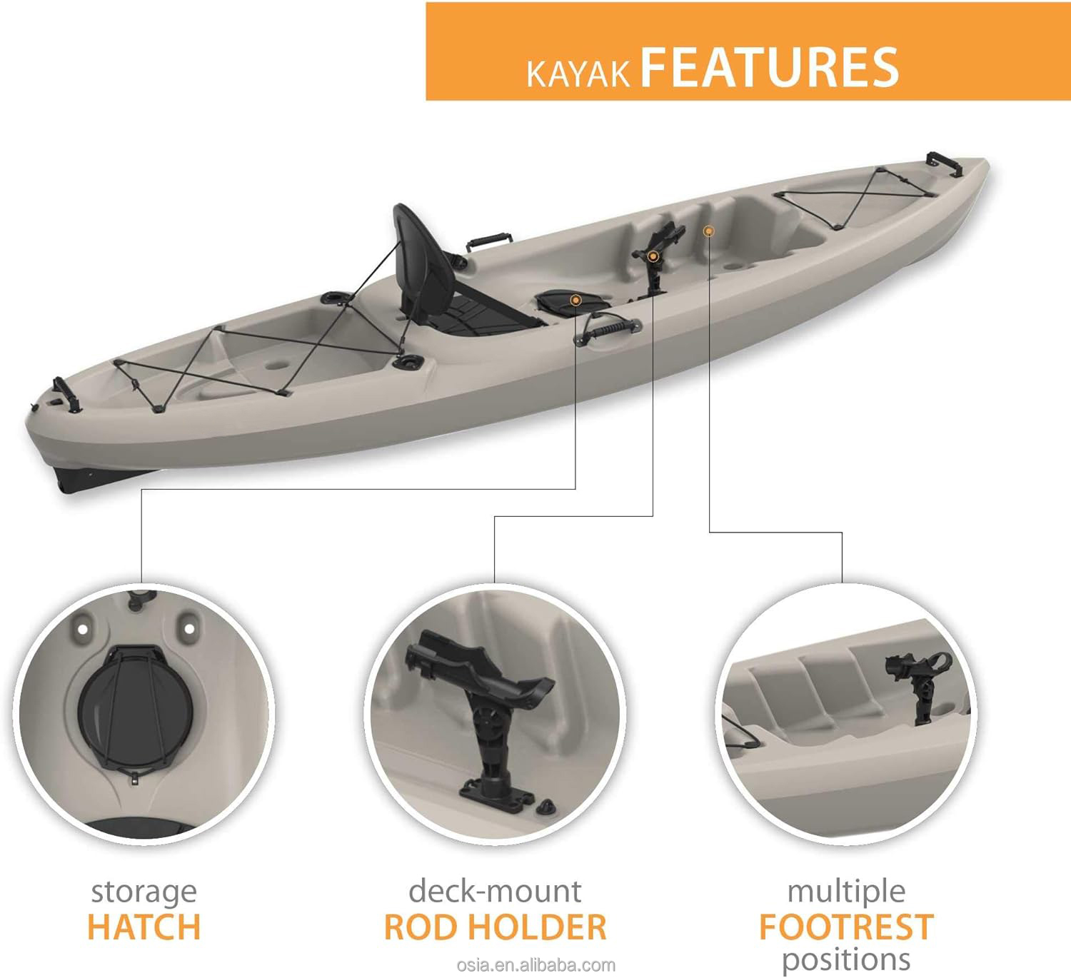 Viskajak van hard plastic, ges - Fishing Kayak Seat recensie en prijs